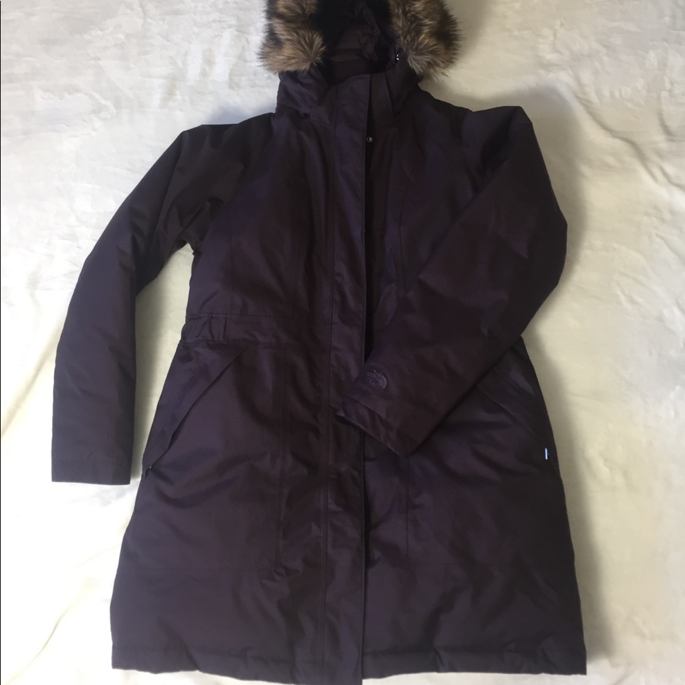 Deep purple, mid-length The North Face Parka. EUC.
